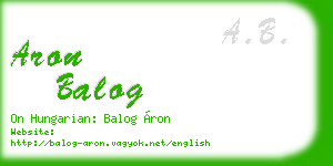aron balog business card